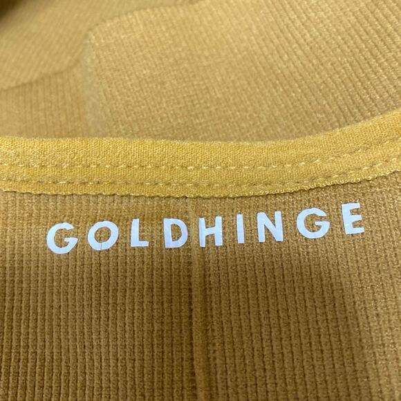 Goldhinge Women's Gold Brown Rib Knit Sleeveless Cami Camisole Crop Tank Top S - Picture 3 of 3